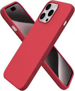 Ornarto - Compatible with iPhone 15 Pro Max Case 6.7", Slim Liquid Silicone Full Covered Protective Cover - Red