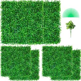 VEVOR - Artificial Boxwood Panel UV 6pcs Boxwood Hedge Wall Panels, Artificial Grass Backdrop Wall 20\" X 20\" 4 cm Grass - Green