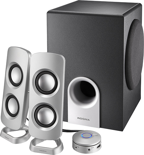 Definition Veluddannet Stolt Insignia™ Powered Computer Speakers with Subwoofer (3-Piece)  Black/Silver/Gray NS-PSD5321 - Best Buy