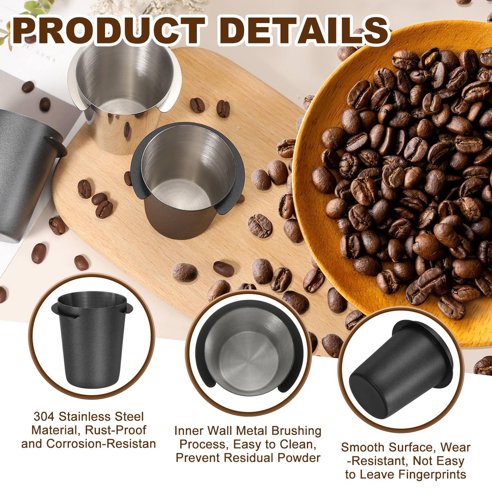 PRODUCT DETAILS

- 304 Stainless Steel Material, Rust-Proof
- Inner Wall Metal Brushing and Corrosion-Resistant Process, Easy to Clean
- Smooth Surface, Wear-Resistant, Not Easy to Leave Fingerprints