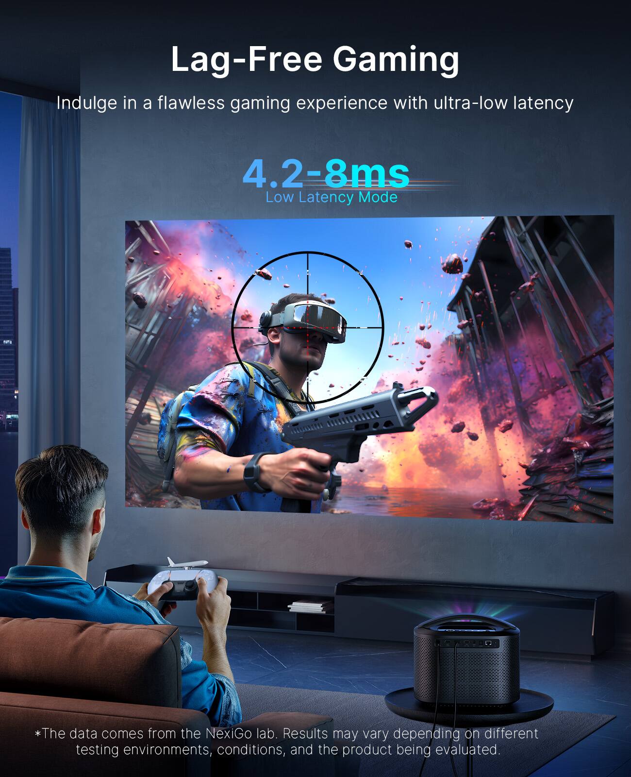 Lag-Free Gaming

Indulge in a flawless gaming experience with ultra-low latency

4.2-8ms  
Low Latency Mode

*The data comes from the NexiGo lab. Results may vary depending on different testing environments, conditions, and the product being evaluated.