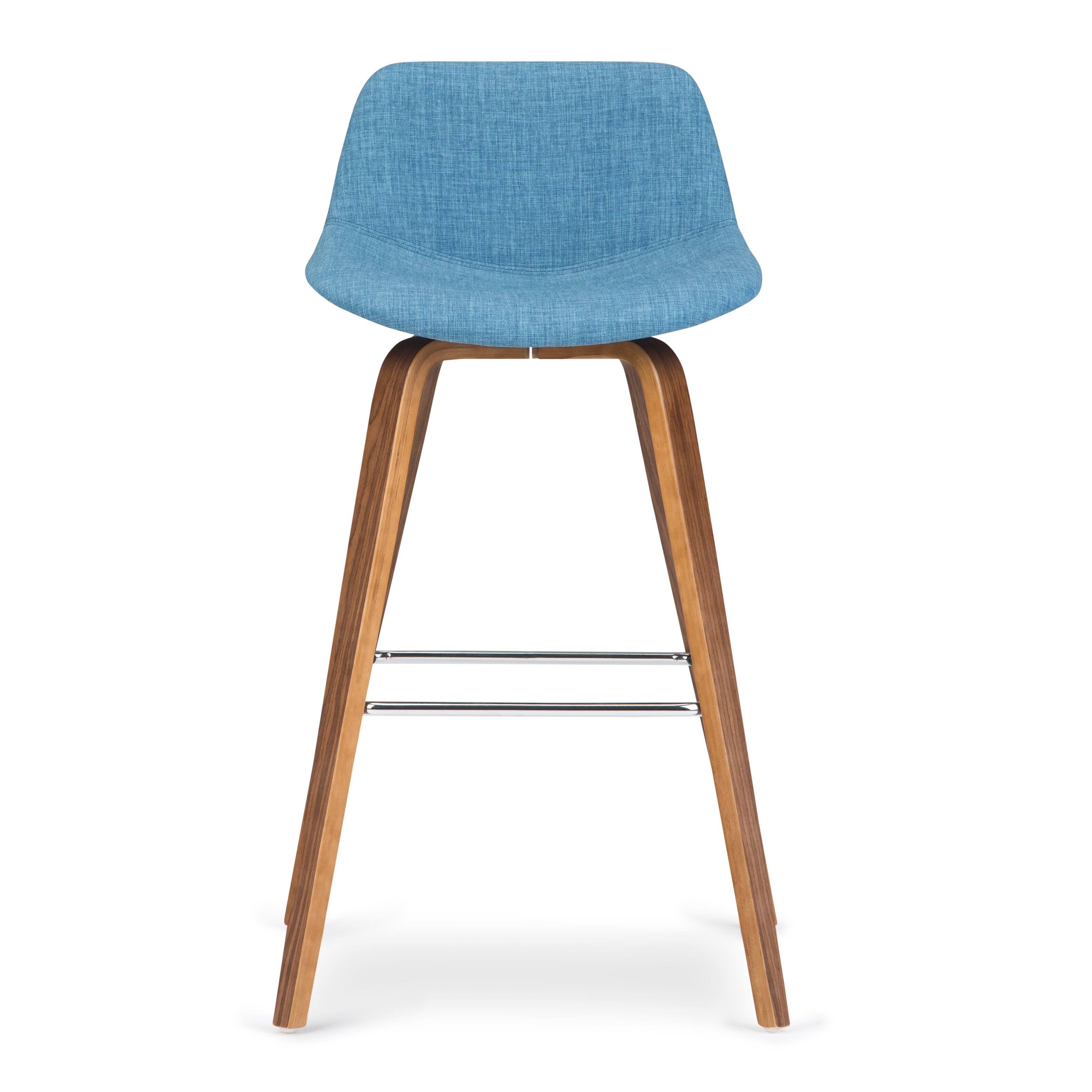 Alt View 11. Simpli Home - Randolph Bentwood Counter Height Stool (Set of 2) - Medium Blue.