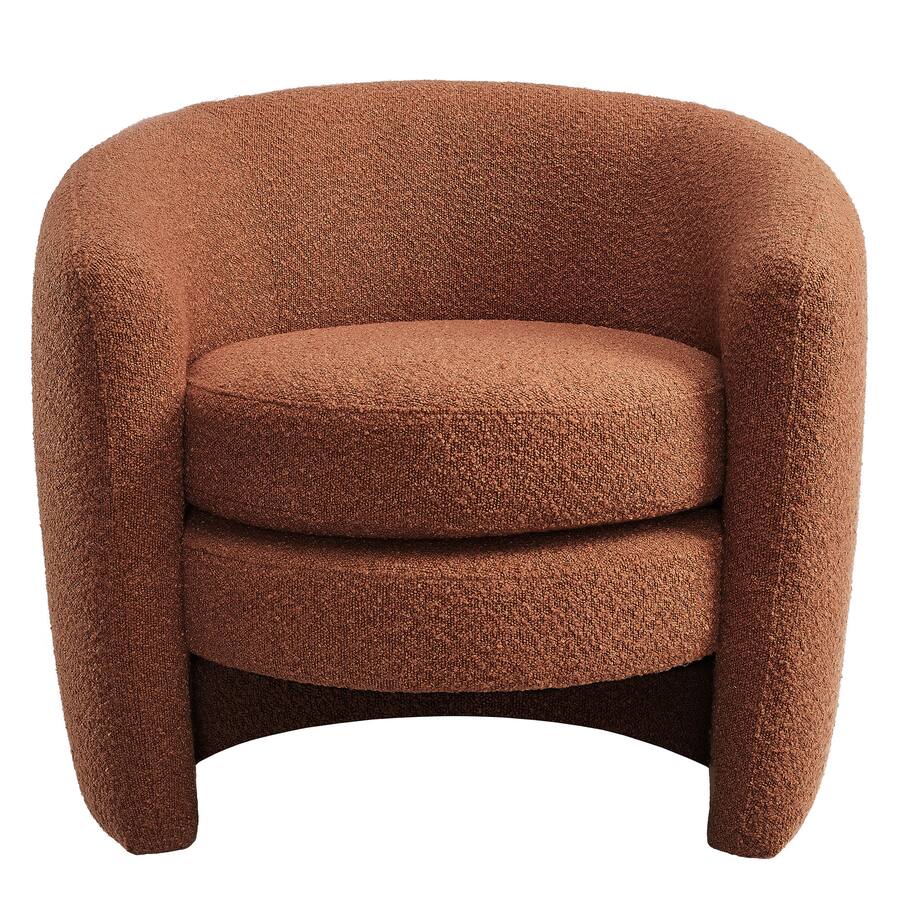 Modway Red Chair Affinity Upholstered Boucle Fabric Curved Back Armchair by Modway Red ...