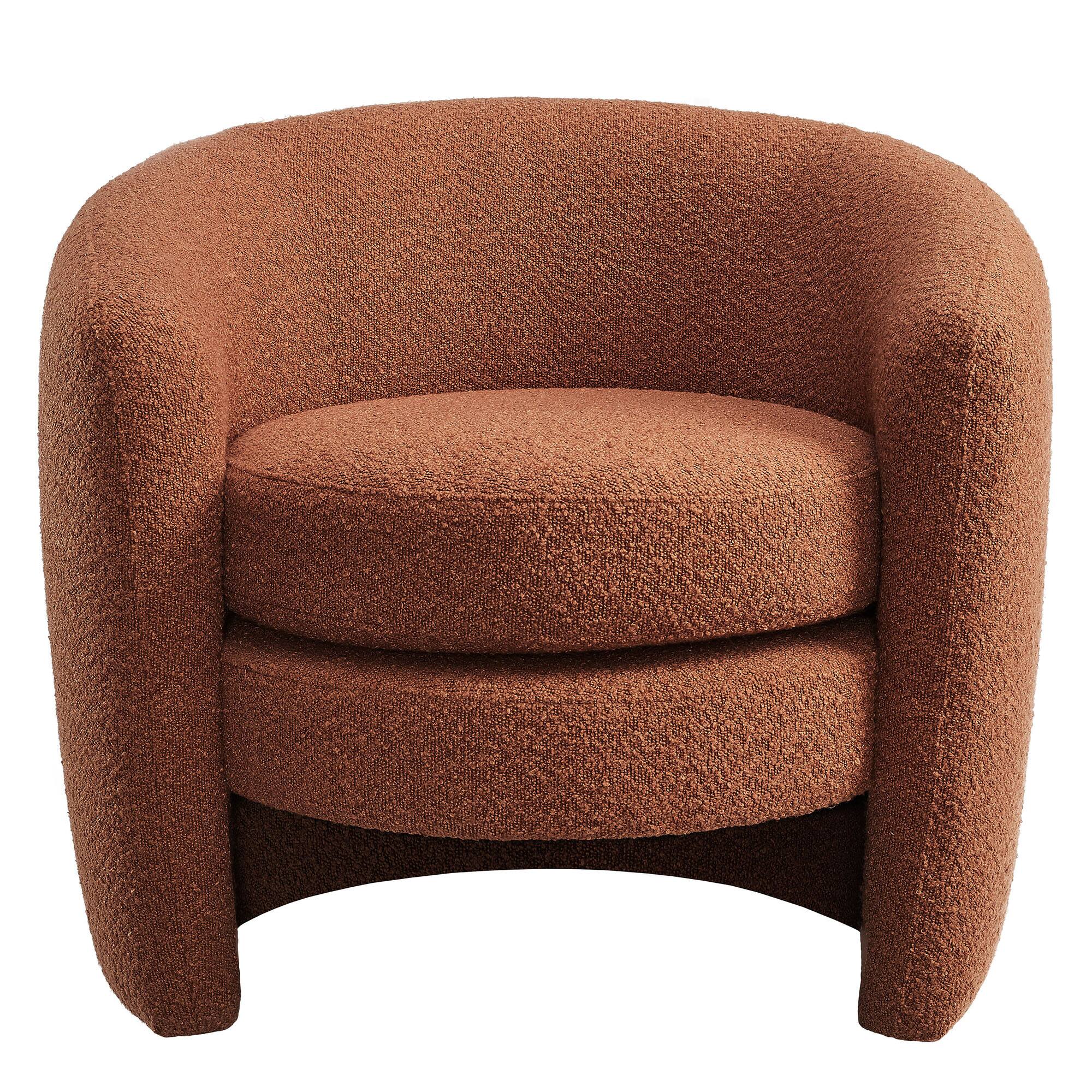 Alt View 1. Modway - Affinity Upholstered Boucle Fabric Curved Back Armchair by Modway - Red.