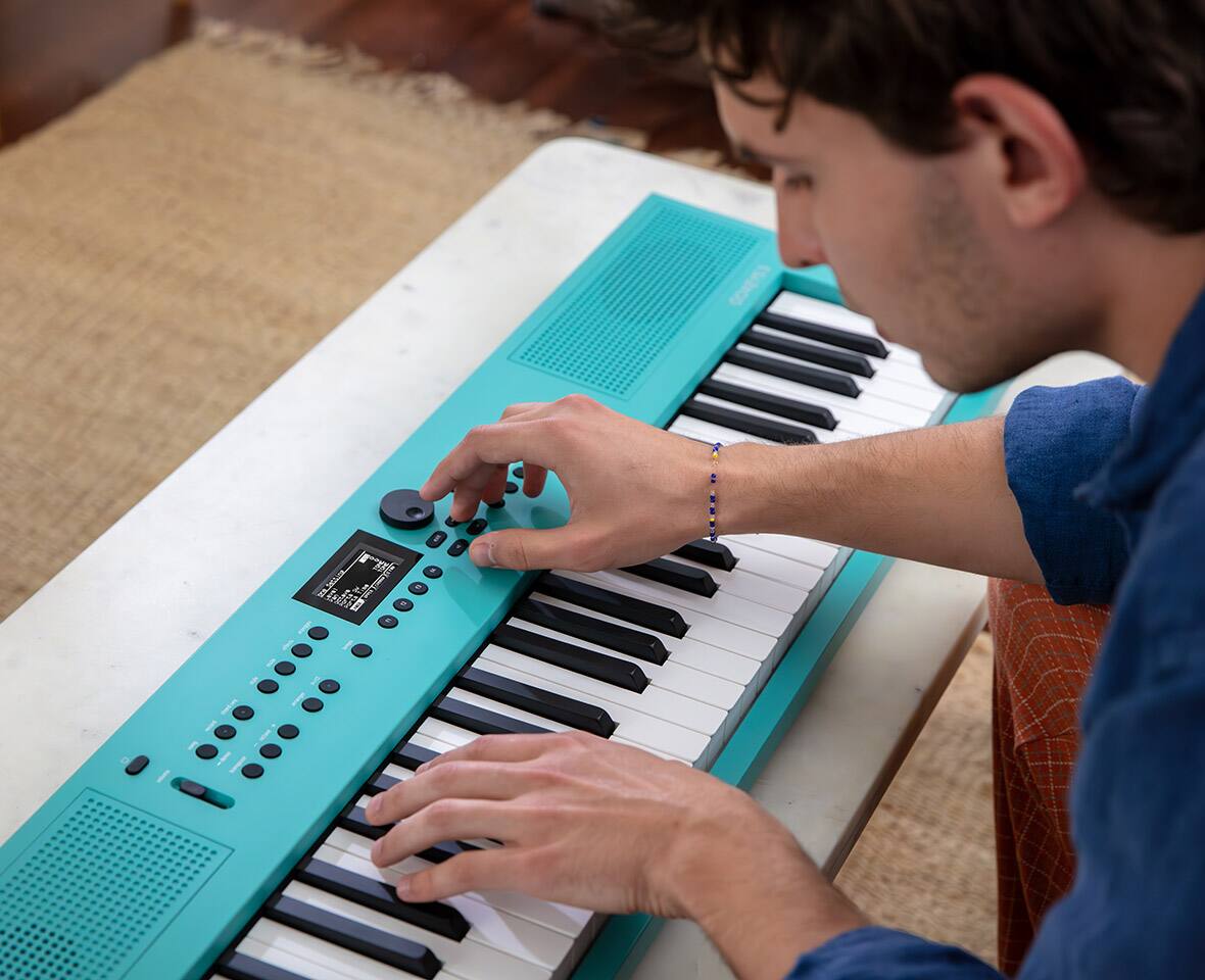 Back. Roland - Music Creation Keyboard with 61 Note Touch-Sensitive Keys, ZEN-Core Engine Sounds, Auto-Accompaniment and Bluetooth - Turqouise.