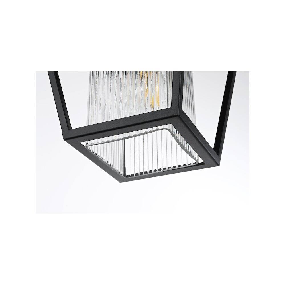 Alt View 1. Elegant Lighting - Gaul 7 inch Outdoor Pendant in Black - Black.