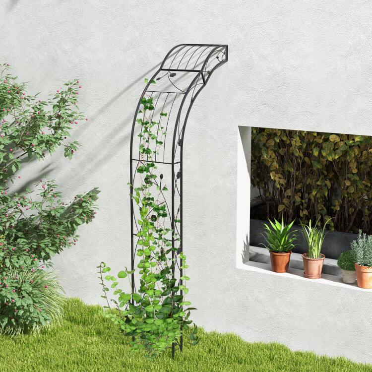 Alt View 1. SlickBlue - Outdoor Garden Arbor Trellis Arch for Climbing Plants and Roses - Black.