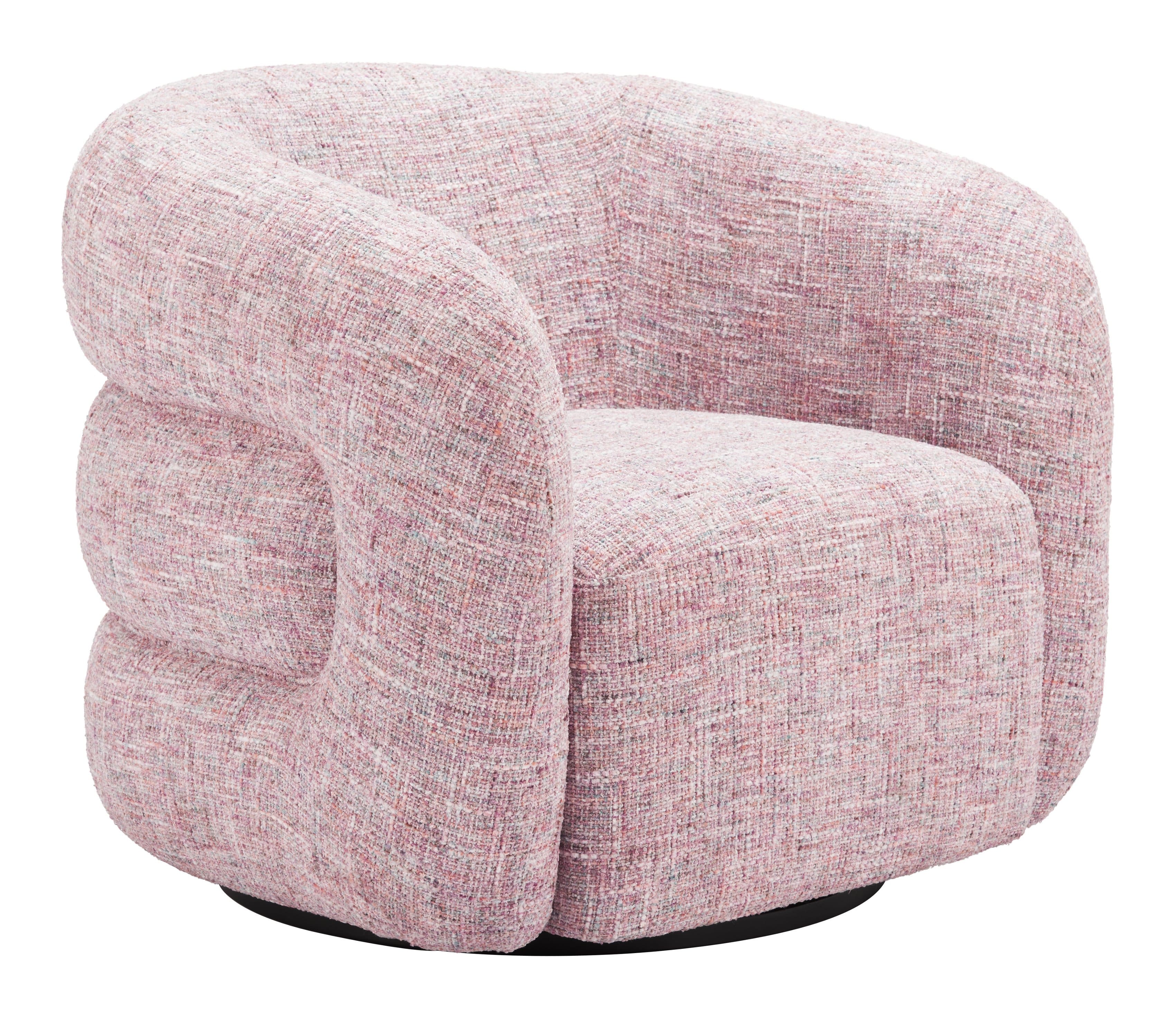 Hivvago - Refine Swivel Chair - Pink Tweed