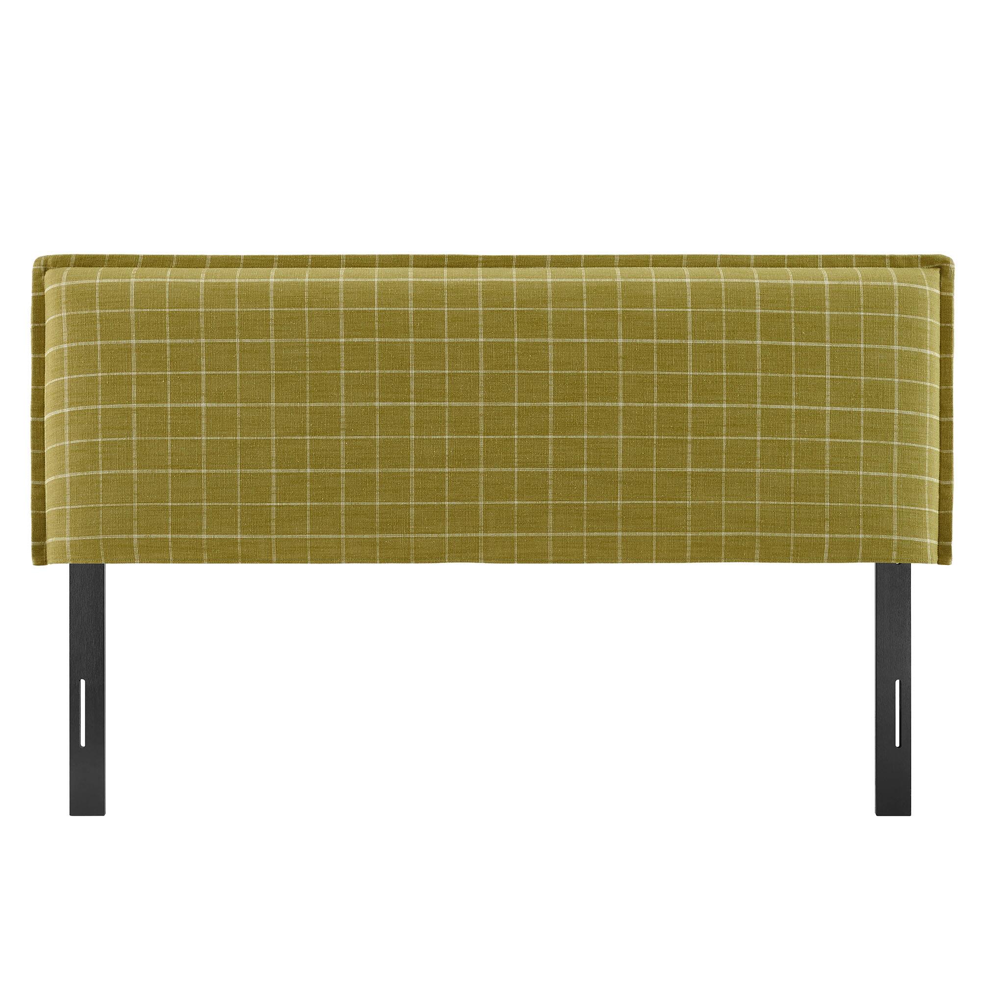 Alt View 3. Modway - Camille Checkered Linen Blend Headboard by Modway - Artichoke Windowpane Check.