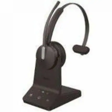 Front. Yealink - Yealink WH64 DECT Hybrid Wireless Headset - Microsoft Teams Certification - Mono - Wireless - Bluetooth/DECT - 492.1 ft - Black.
