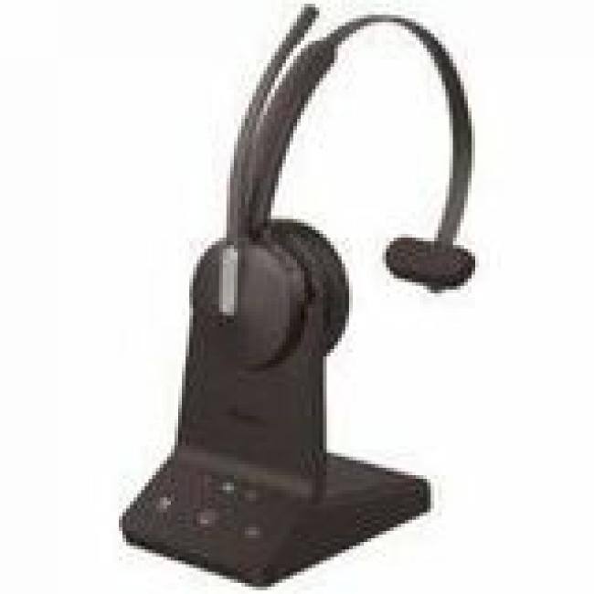 Front. Yealink - Yealink WH64 DECT Hybrid Wireless Headset - Microsoft Teams Certification - Mono - Wireless - Bluetooth/DECT - 492.1 ft - Black.