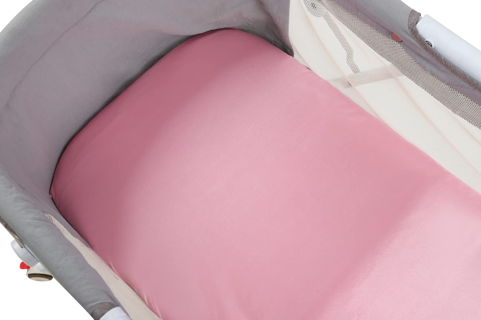 Alt View 4. MAGICAL RUBS - Satin Bassinet Sheet Set 2 Pack Ultra Soft Silk Fit For Rectangle Hourglass Oval Mattress Protect Hair And Skin Cradl... - 2pack Lt Grey & Lt Blue.