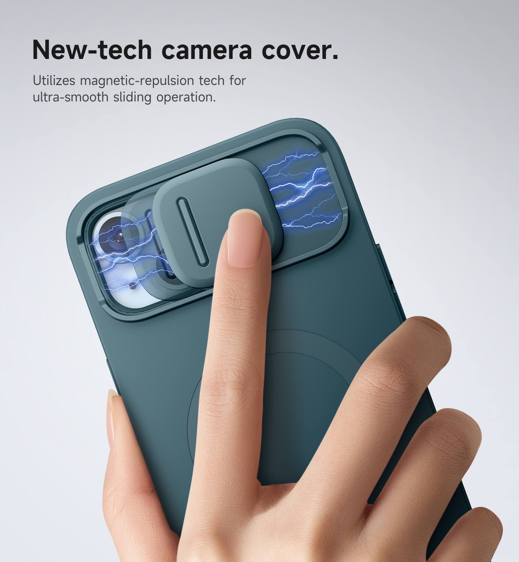 New-tech camera cover.  
Utilizes magnetic-repulsion tech for ultra-smooth sliding operation.