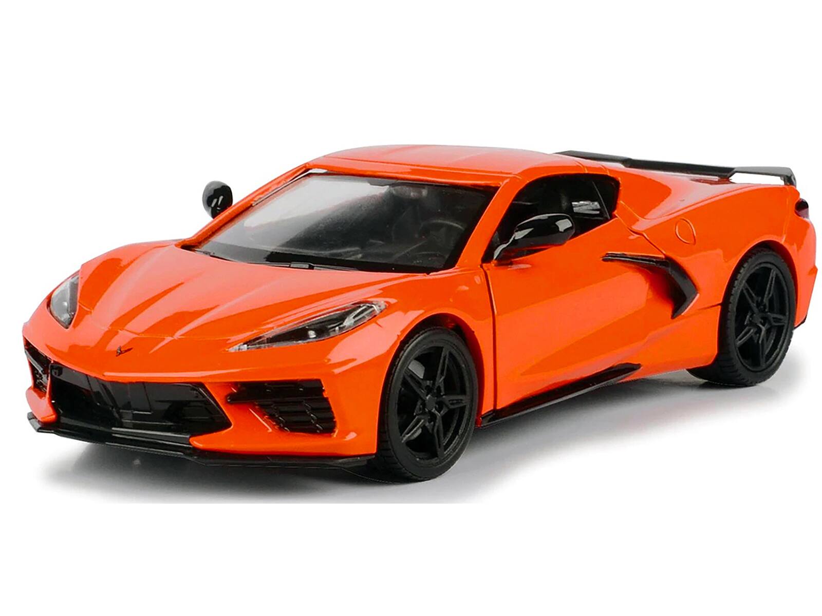 Alt View 1. Motormax - 2020 Chevrolet Corvette C8 Stingray Orange "Timeless Legends" 1/24 Diecast Model Car by Motormax.