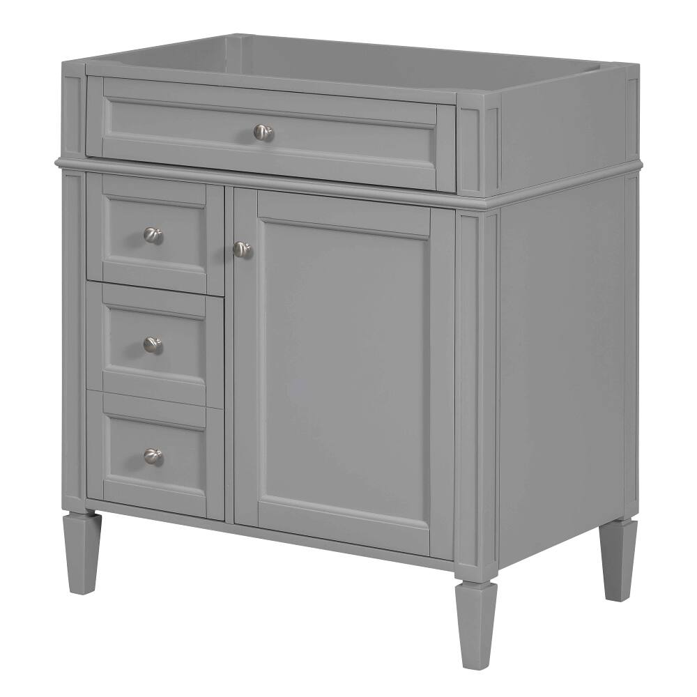 Loheer 30 inch bathroom vanity base Solid Wood Cabinet with Tip out ...