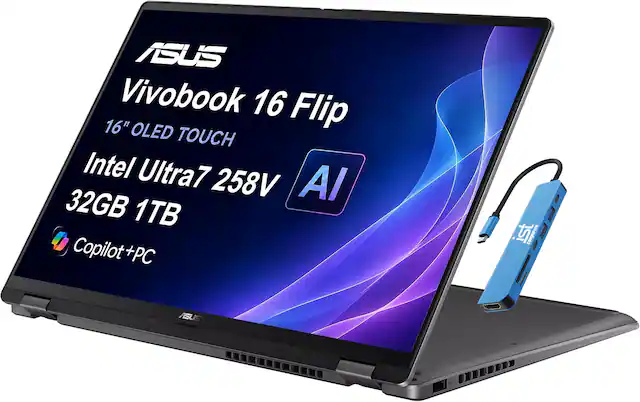 ASUS Vivobook 16 Flip 16" OLED TOUCH Intel Ultra7 258V AI 32GB 1TB Copilot+PC