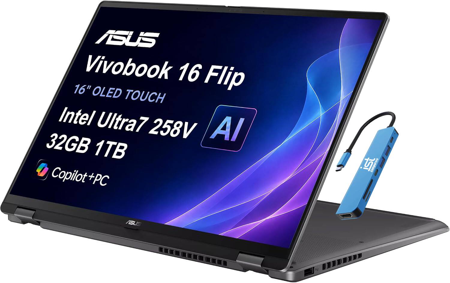 ASUS Vivobook 16 Flip 16" OLED TOUCH Intel Ultra7 258V AI 32GB 1TB Copilot+PC