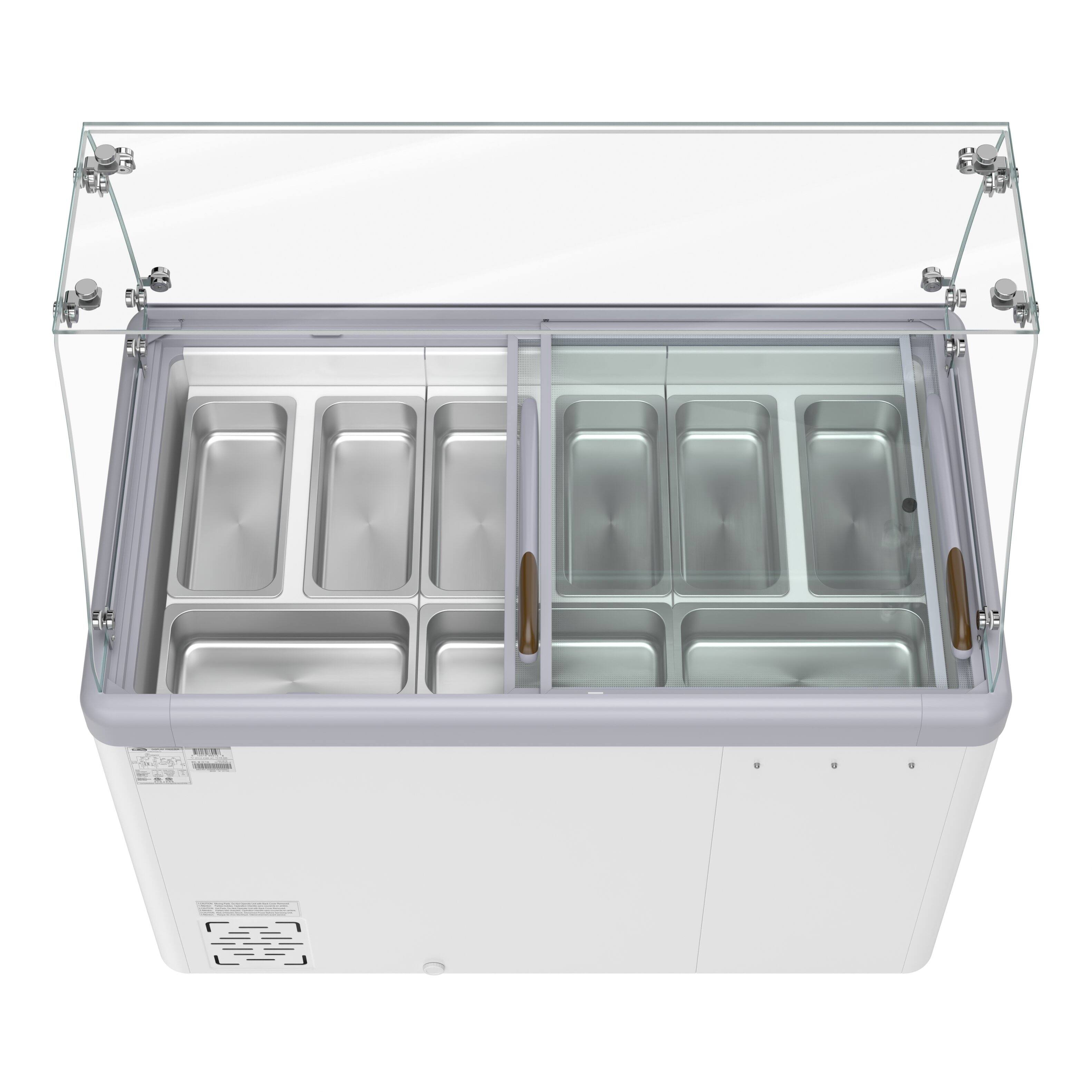 Alt View 6. Koolmore - 50 in. Gelato Dipping Cabinet Display Freezer with Sliding Glass Door and Sneeze Guard 13 cu. ft. KM-GDC-49SD-FG - White.
