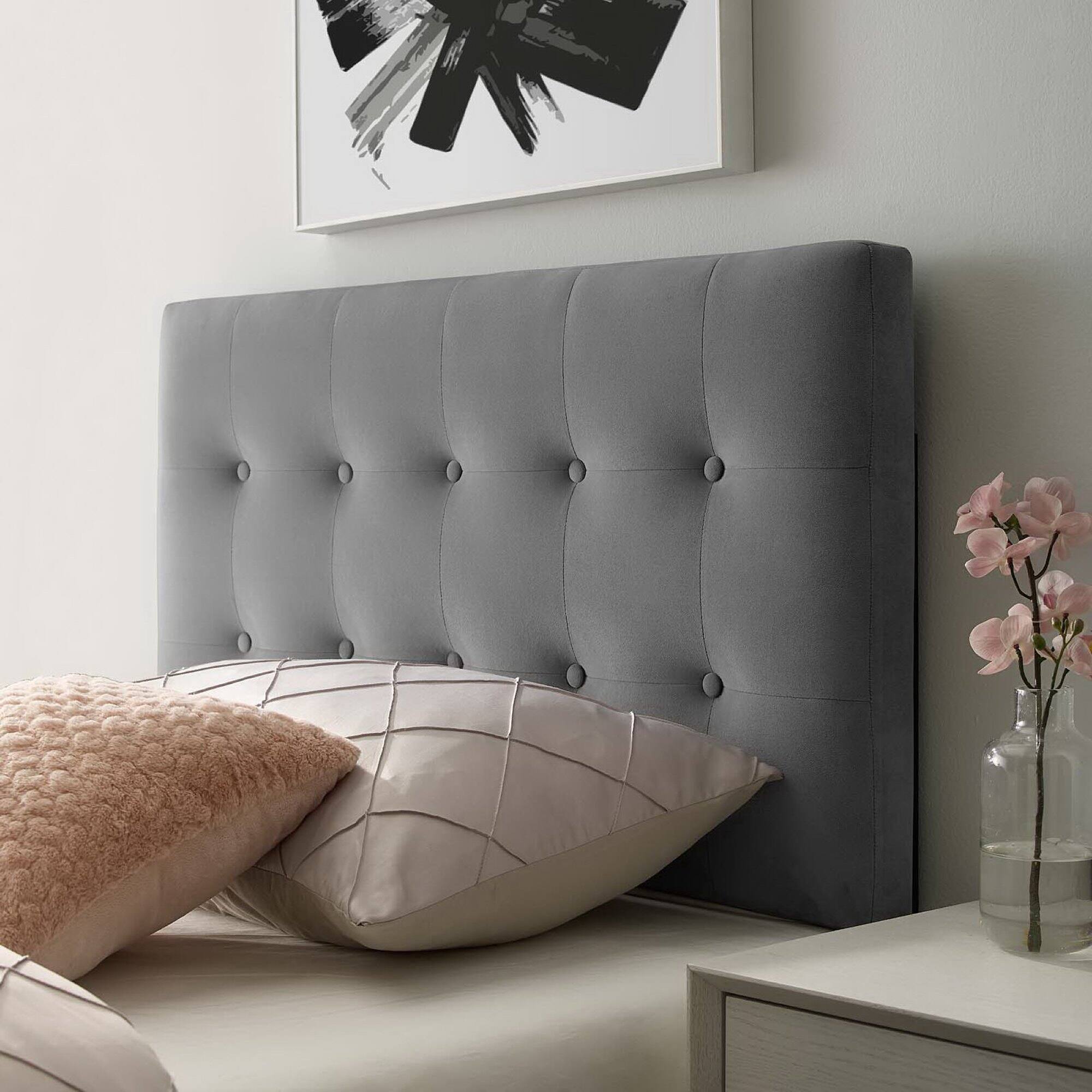 Alt View 2. Modway - Emily Biscuit Tufted Performance Velvet Twin Headboard by Modway - Gray.