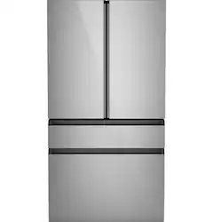 Café - 23.2 Cu. Ft. 4-Door French Door Counter-Depth Smart Refrigerator with Dual Dispense AutoFill Pitcher - Platinum Glass - Front_Zoom