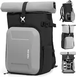 TARION - 16L Hardshell Camera Backpack: Photography Bag with 16" Laptop Compartment XH - Silver