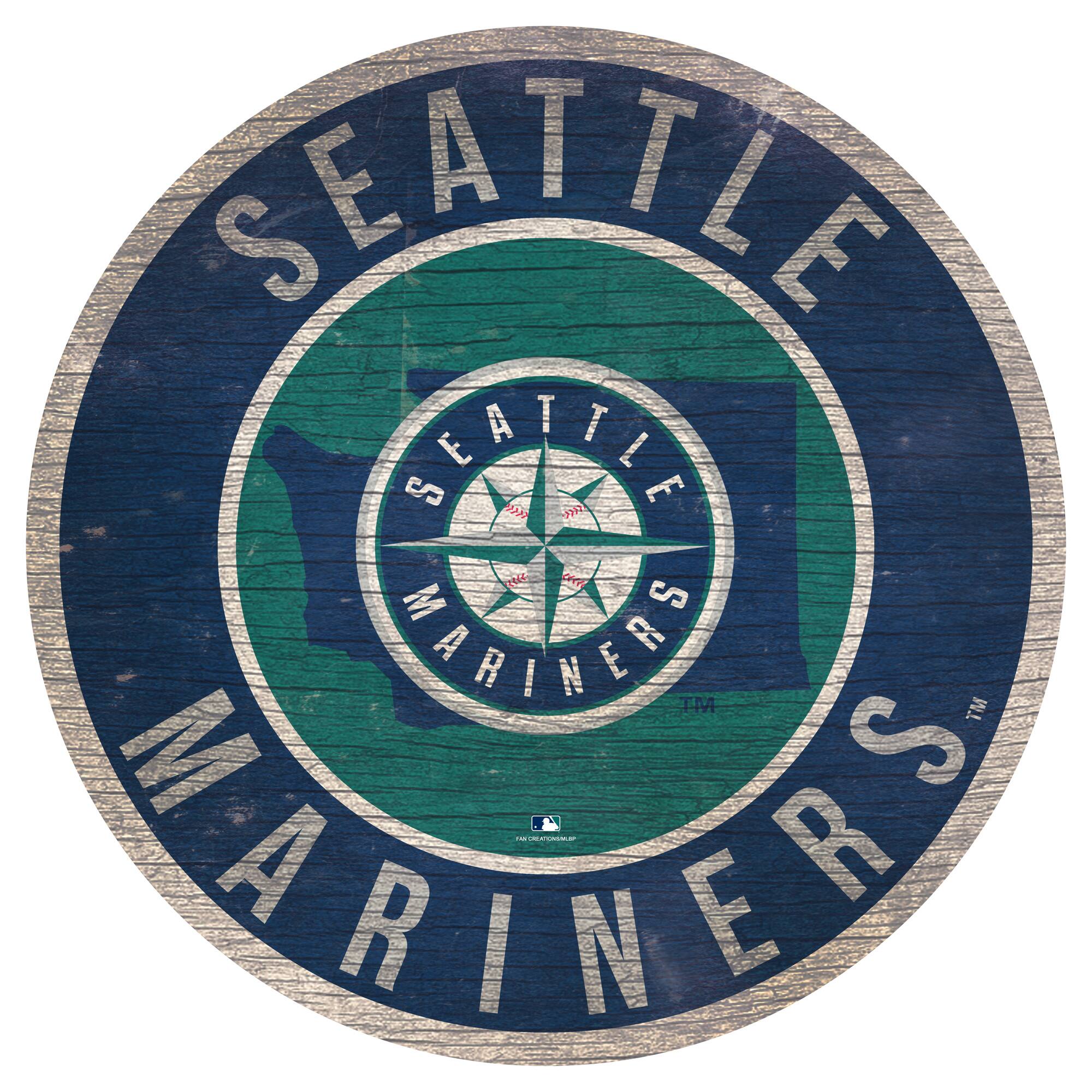 Seattle Mariners 12'' x 12'' State Circle Sign