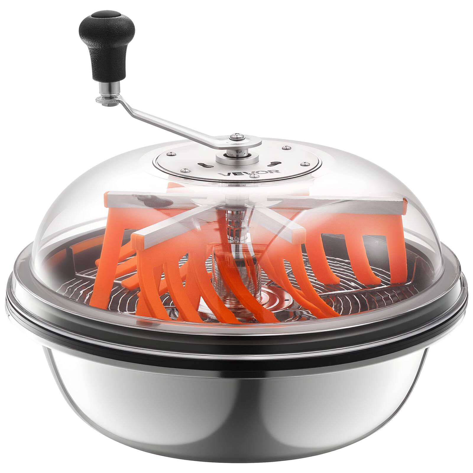 Front. VEVOR - Bud Leaf Bowl Trimmer, 16 in Manual Bud Trimmer, with Sharp Stainless Steel Blades, Visual Cutting - Silver.