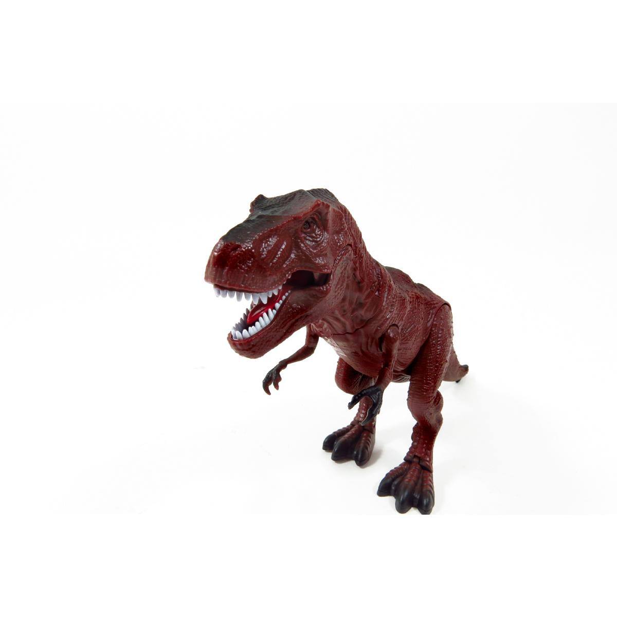 Left. JuzToys - Remote Control Dinosaur, RC Dino T-Rex Toys, Light-up Eyes, Lifelike Movement, Brown - Brown.
