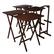Alt View 4. PJ Wood - PJ Wood Folding TV Tray Tables with Compact Storage Rack, Walnut, 5 Piece Set - Walnut.