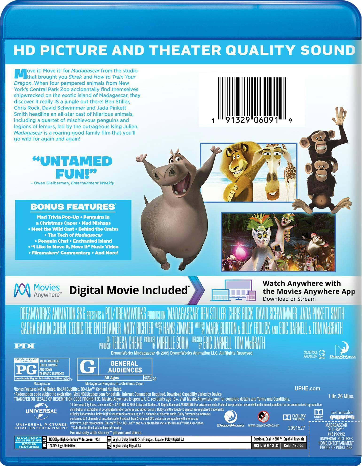 Back. Madagascar (Blu-ray New Box Art) [Blu-ray].