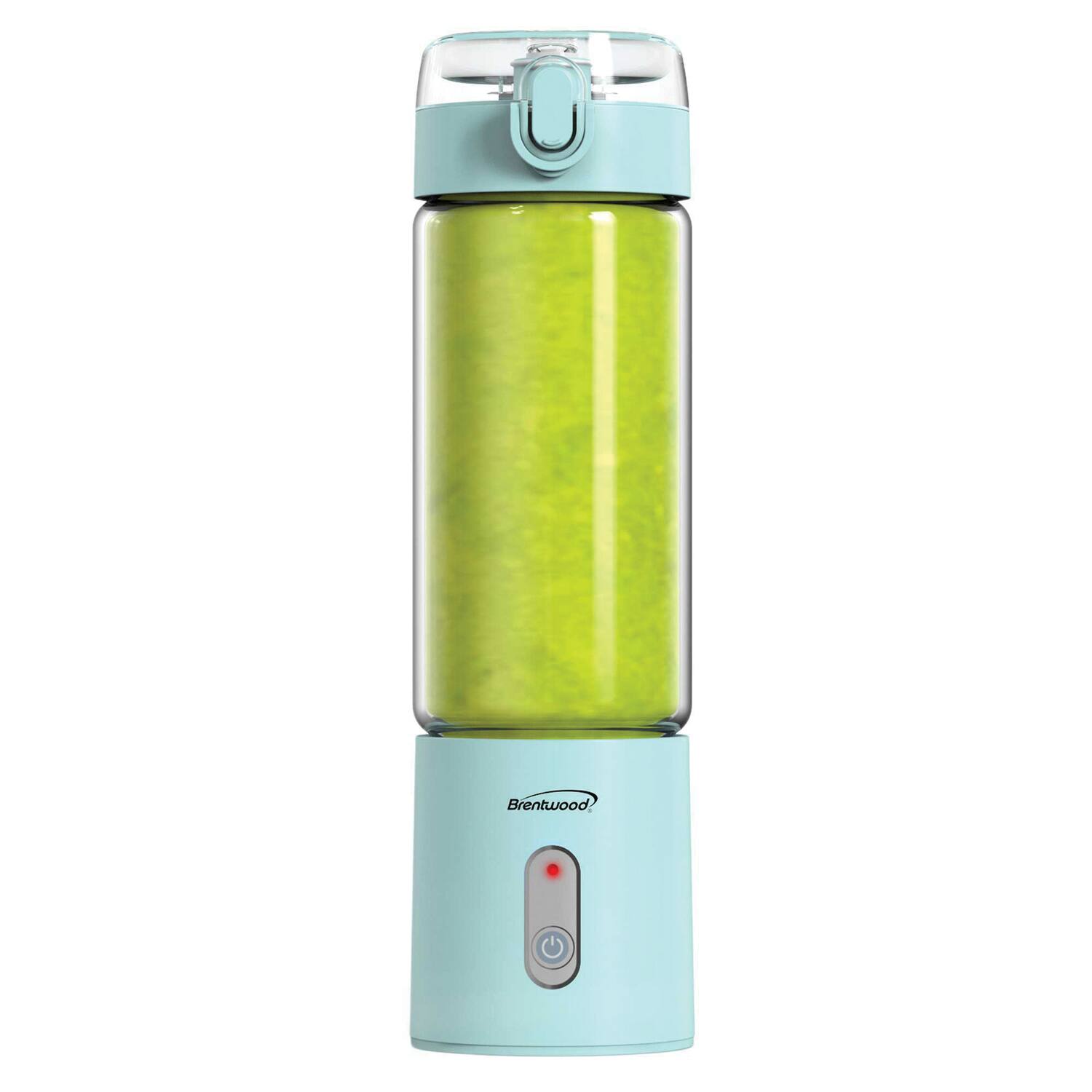 Front. Brentwood - Brentwood Rjb-100bl 50-watt 17-oz. Portable Battery-operated Usb-chargeable Glass Blender (blue) - blue.