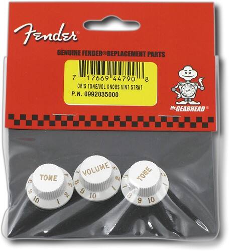 Front Standard. Fender® - Strat® Tone/Volume Knob Set - White.