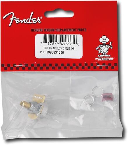 Alt View Standard 1. Fender® - Original Tone/ Volume Control-250K-Split Shaft.
