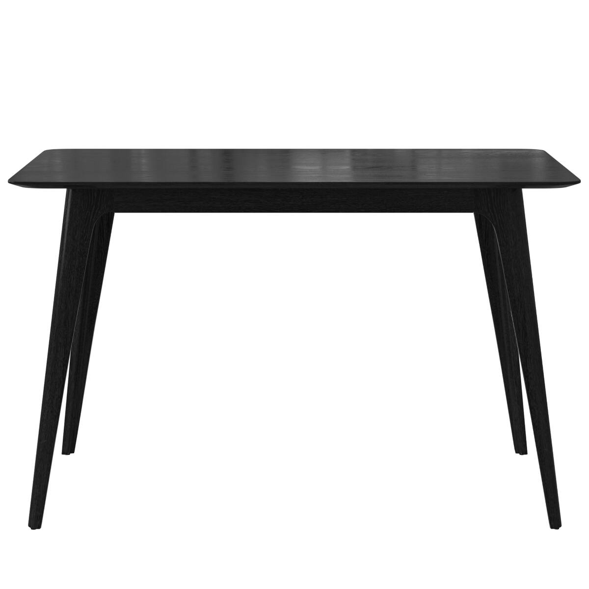 Alt View 2. Loheer - Loheer Black Rectangular Dining Table, Mid-Century Modern Rubberwood Frame - Black.