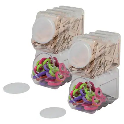 Front. Pacon - Pacon Interlocking Storage Container With Lid, Clear, 5-1/2" x 9-1/2" x 6-3/4", Pack of 2.