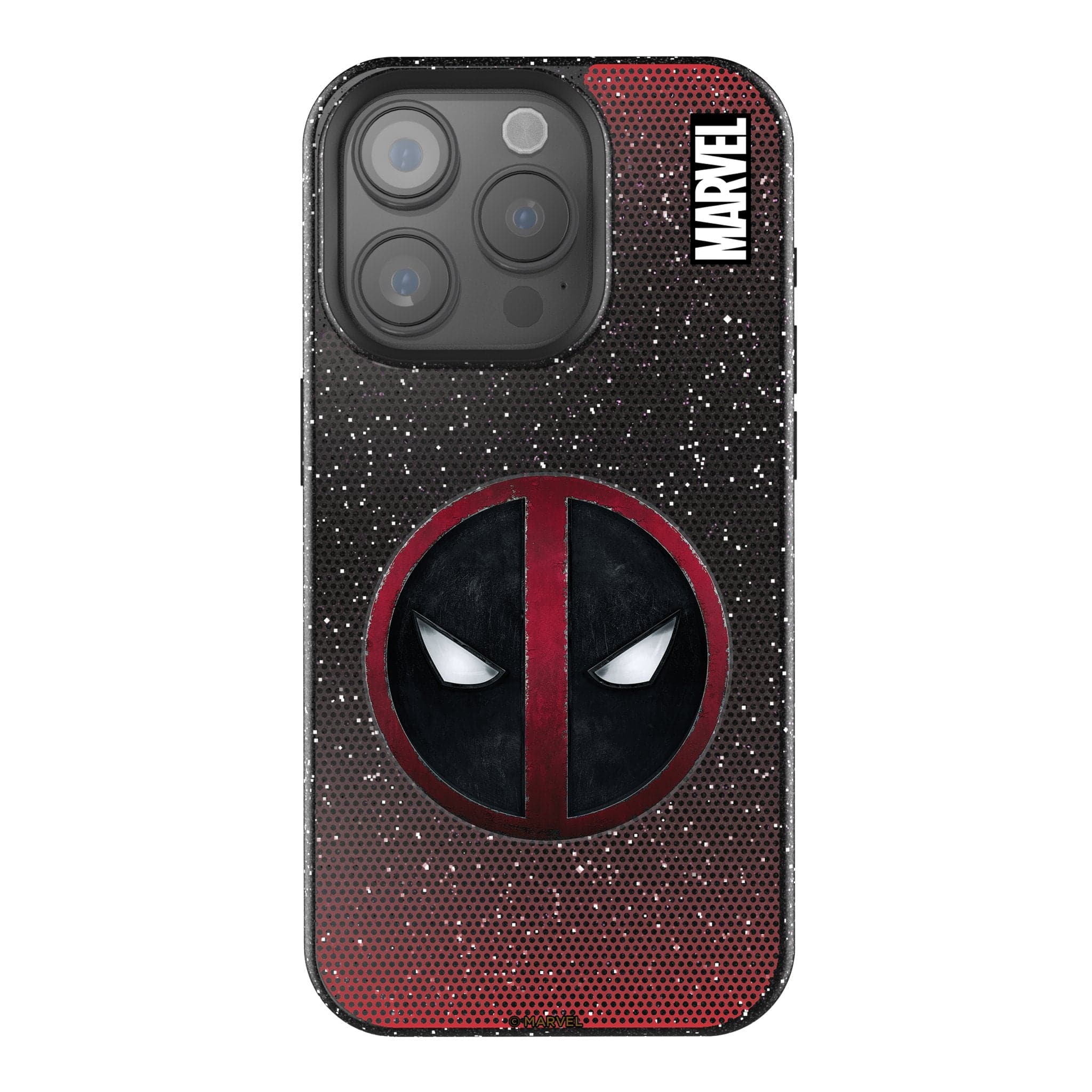 Keyscaper - Marvel Grid Black Bling Phone Case - Apple iPhone 16 Pro Max - Deadpool