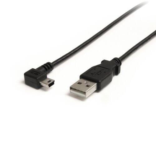 Front. Startech - 6 ft Mini USB Cable - A to Right Angle Mini B.