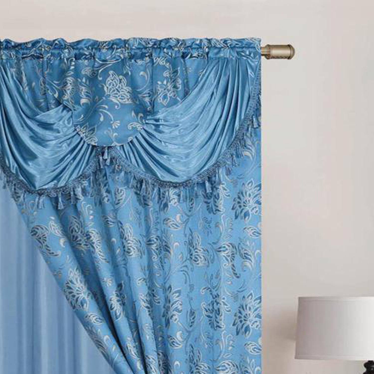 Left. RT Designers Collection - RT Designers Collection Clayton Blue 2-Piece Room Darkening Grommet Curtains - 54" x 84" Each - Blue.
