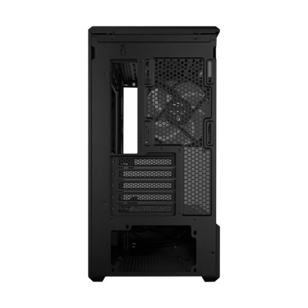 Back. Lian Li - VECTOR V100 MINI Micro Compact PC Case, Pre-install 4 x 120mm ARGB PWM Fans, Panoramic Tempered Glass (V100RMIX) - black.