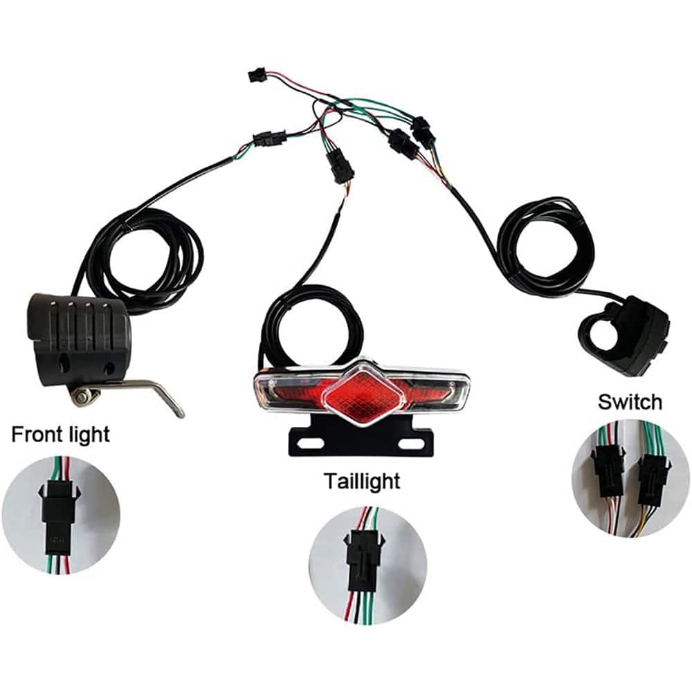 RTMB - 3-in-1 Ebike Light Set, Headlight, Taillight & Horn, Lithium-Ion - Light Sets