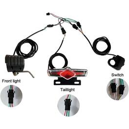 RTMB - 3-in-1 Ebike Light Set, Headlight, Taillight & Horn, Lithium-Ion - Light Sets