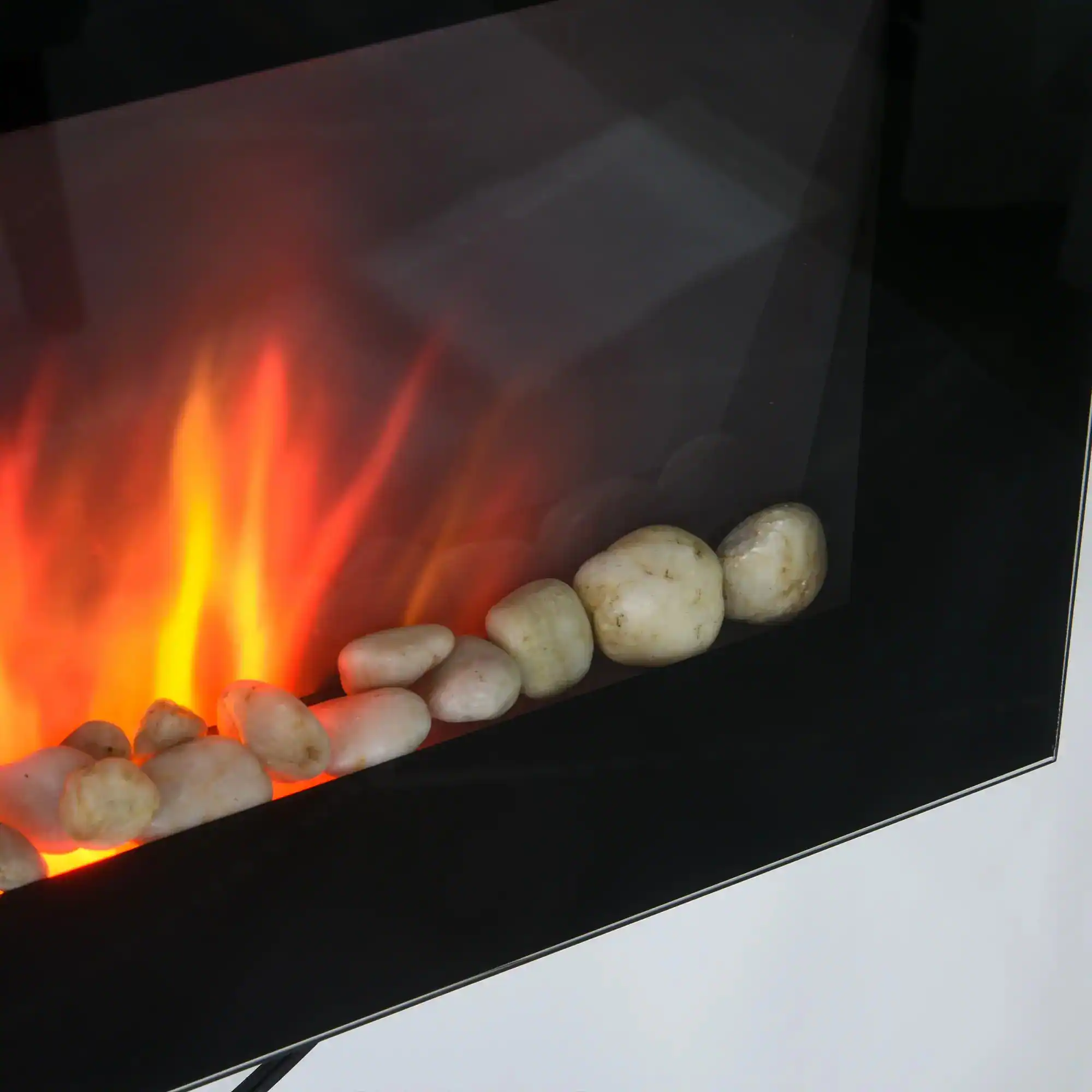 Alt View 7. SKONYON - Wall Mounted Electric Fireplace 28.5 Inch with Adjustable Flame Effect Dual Heat Settings and Remote Control.