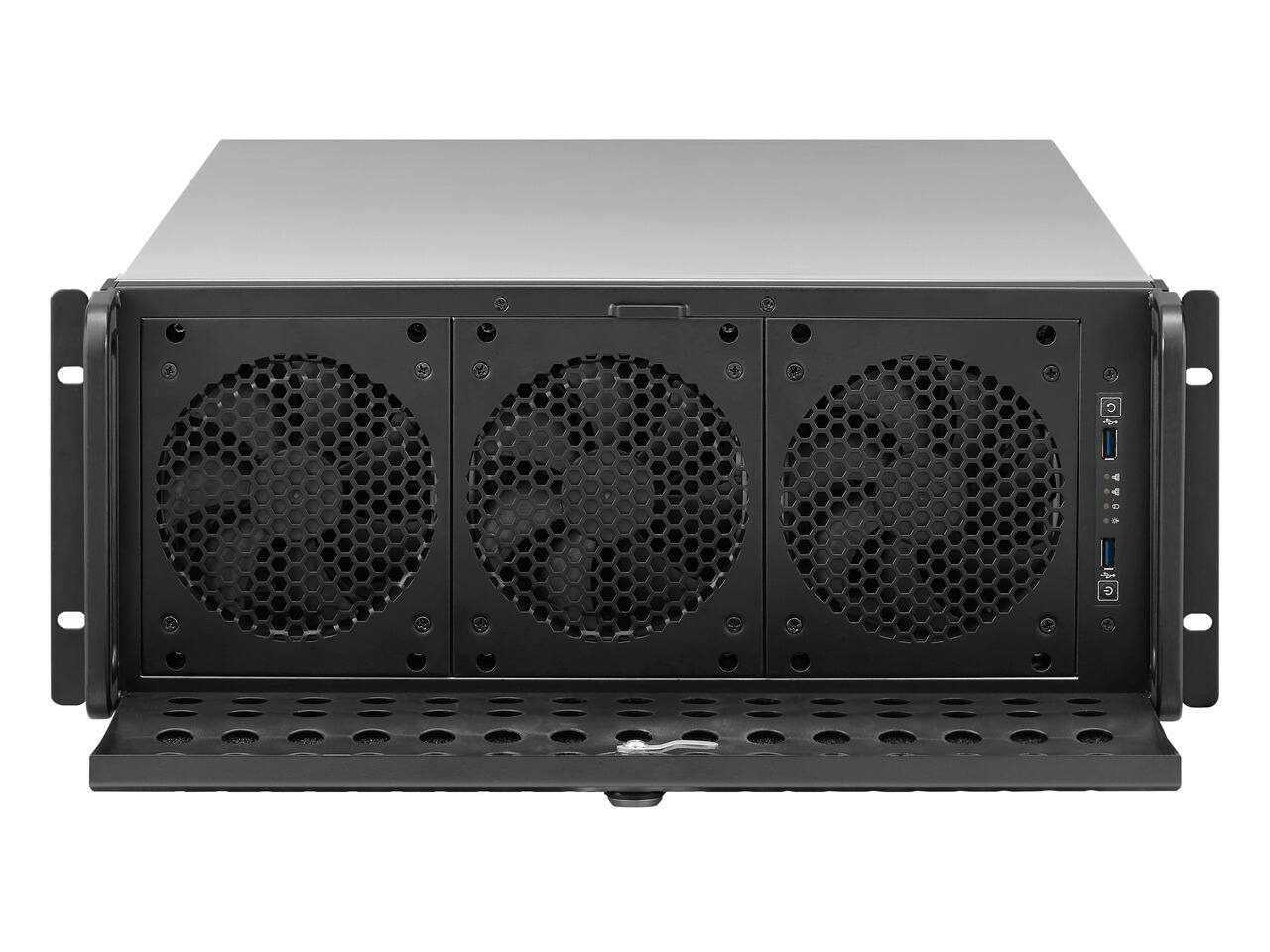 Alt View 3. Rosewill - Rosewill 4U Server Chassis 6x SK120 Fans 15x 3.5" HDD E-ATX 2x USB 3.0 Lock Silver/Black RSV-L4500U-SK - Silver/Black.