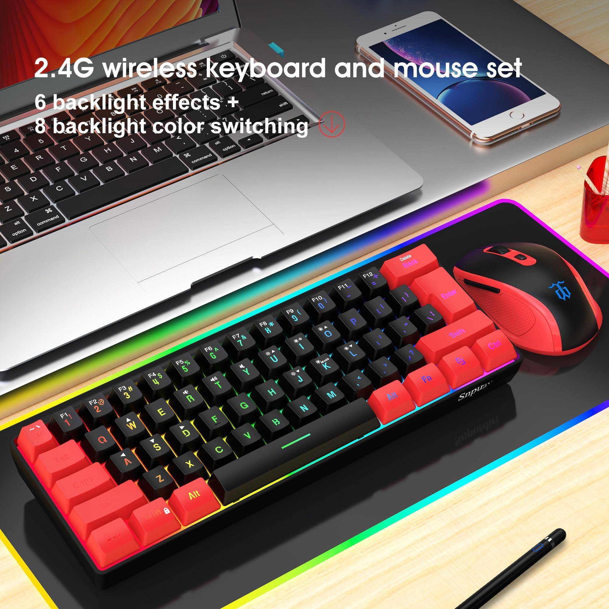 2.4G wireless keyboard and mouse set  
6 backlight effects +  
8 backlight color switching