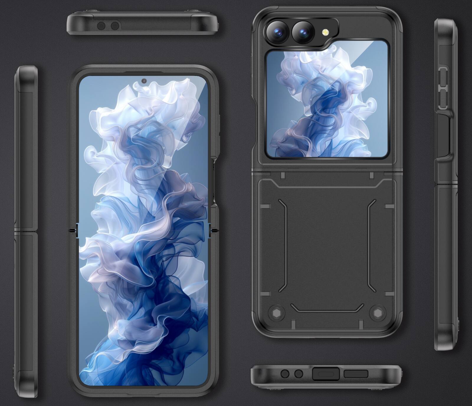 Alt View 7. Nakedcellphone - Skibidy Rizz Case for Samsung Galaxy Z Flip 6 / Z Flip 7 FE - Hybrid Case with Hidden Hinge Protection - Black.