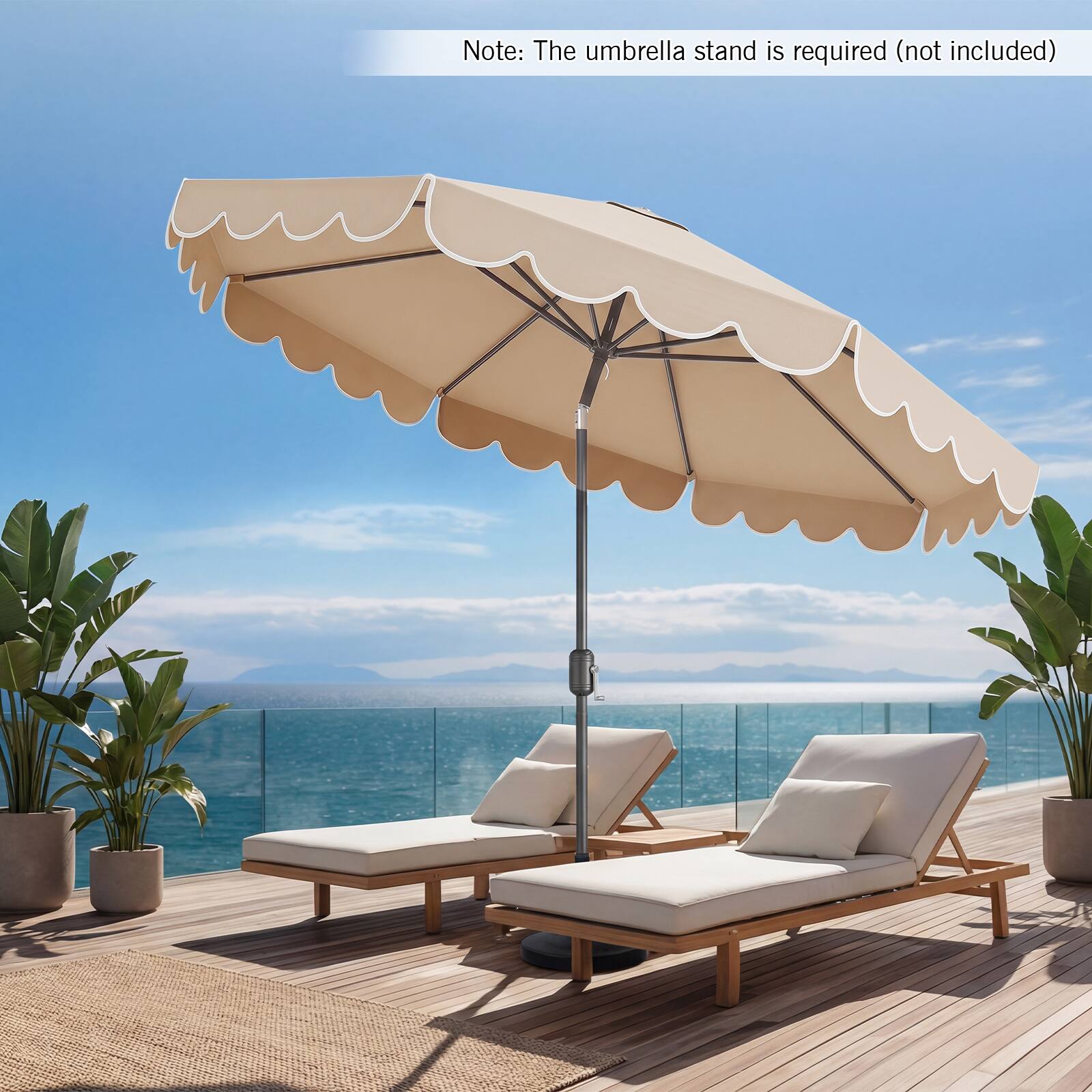 Note: The umbrella stand is required (not included)