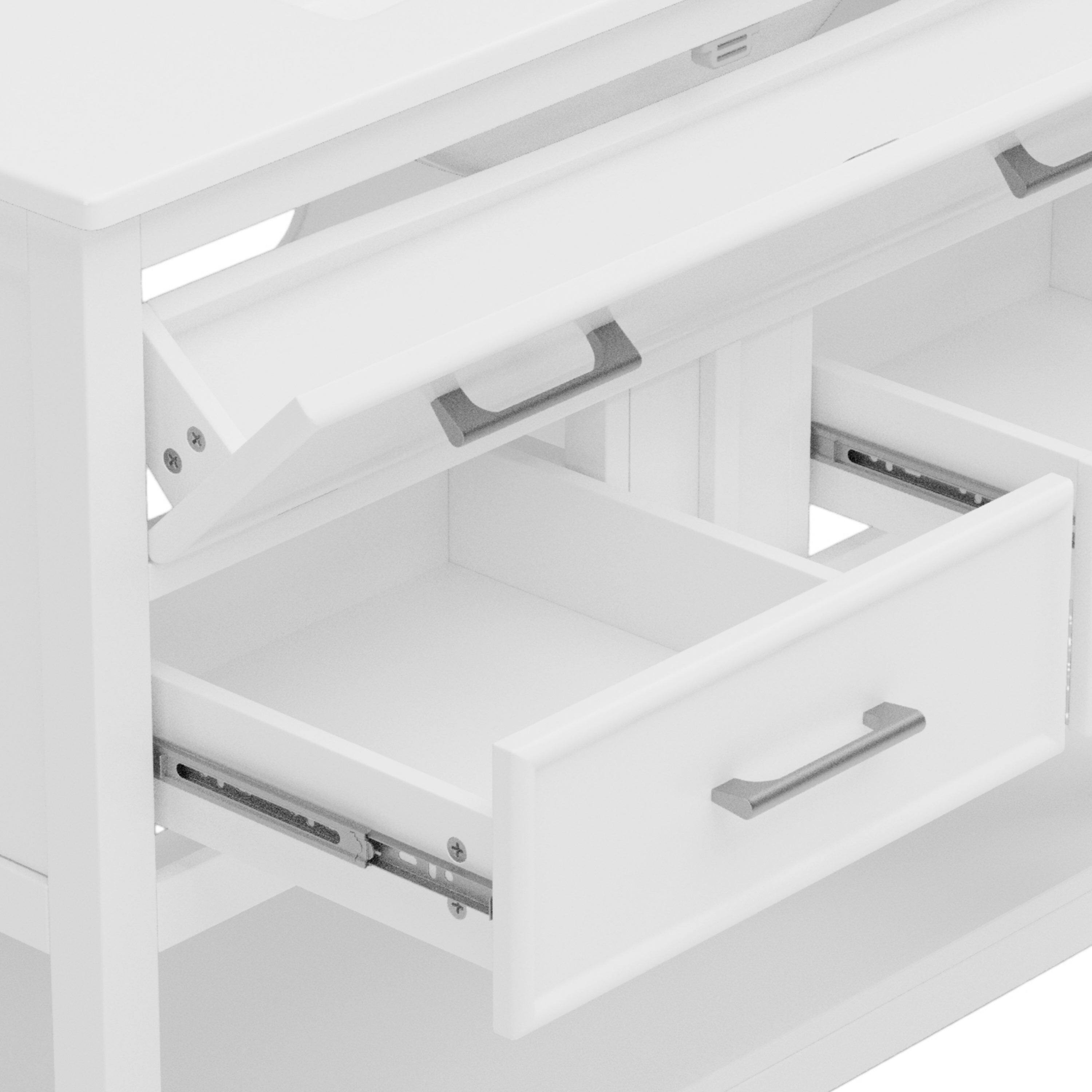 Alt View 6. Boyel Living - 36 Inch Bathroom Vanity with Ceramic Sink Tip Out Tray Full Extension Drawers Soft Close White - White.