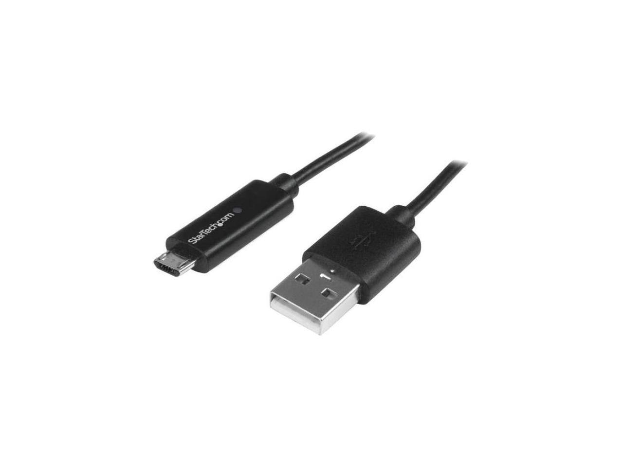 Alt View 4. StarTech.com - StarTech.com 1m 3 ft Micro-USB Cable with LED Charging Light - M/M - USB to Micro USB Cable.