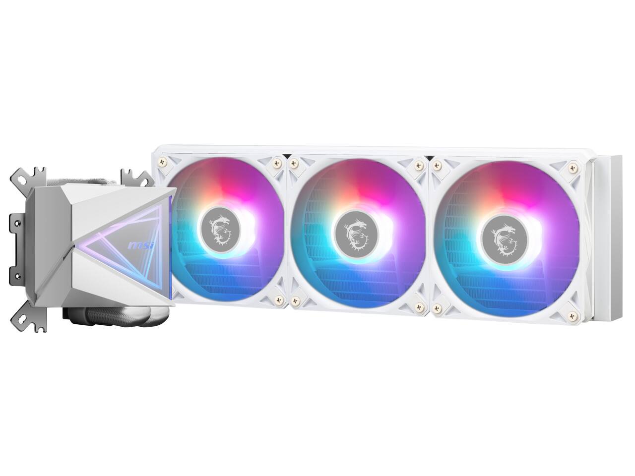 Angle. MSI - MAG Coreliquid I360 Cooling Fan/Radiator/Water Block/Pump - White.