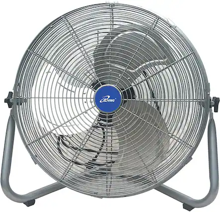 Front. iLIVING - 20 Inch Super Turbo High Velocity Floor Fan - Silver.